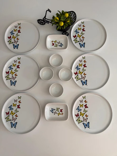 Takım Kahvaltı Kelebek 12 Parça 6 Kişilik