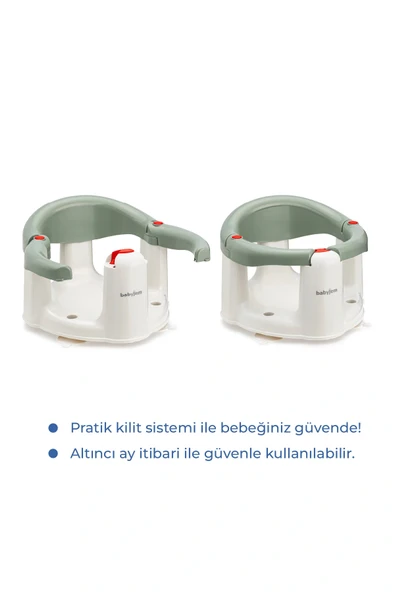 Babyjem Önden Açılır Banyo & Mama Oturağı Soft Yeşil - 4