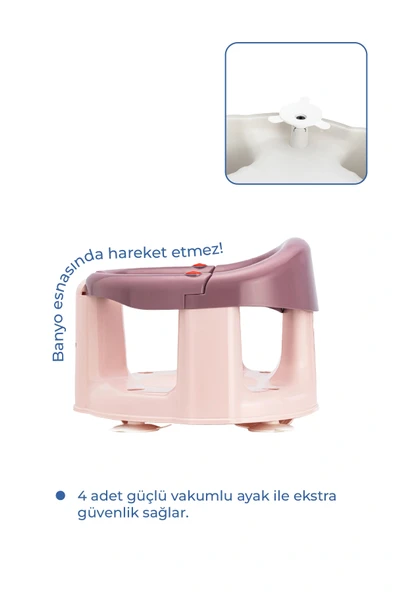 Babyjem Önden Açılır Banyo & Mama Oturağı Mürdüm - 5