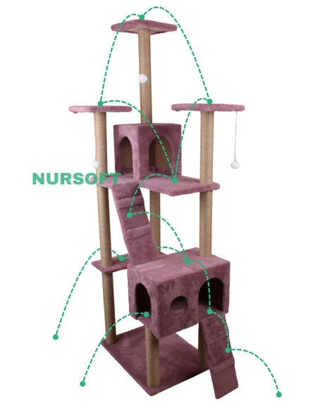 Cat City Rezidans Kedi Tırmalama ve Oyun Evi Çok Fonksiyonlu - Resim 3