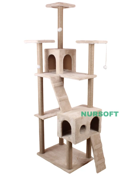 Cat City Rezidans Kedi Tırmalama ve Oyun Evi Çok Fonksiyonlu - Resim 2