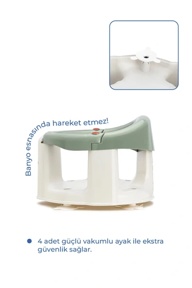 Babyjem Önden Açılır Banyo & Mama Oturağı Soft Yeşil - 5