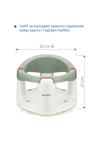 Babyjem Önden Açılır Banyo & Mama Oturağı Soft Yeşil - 3