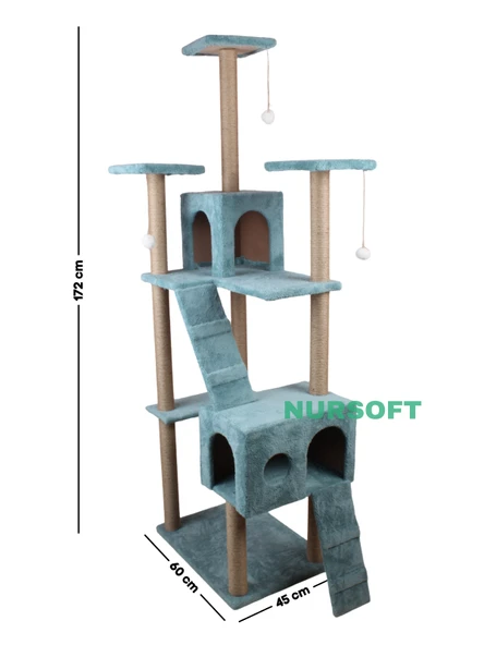 Cat City Rezidans Kedi Tırmalama ve Oyun Evi Çok Fonksiyonlu - Resim 4