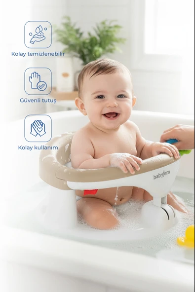 Babyjem Yandan Açılır Banyo ve Mama Oturağı Taş ürün görseli 1