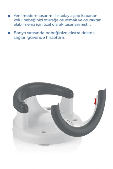 Babyjem Yandan Açılır Banyo ve Mama Oturağı Antrasit - Resim 9