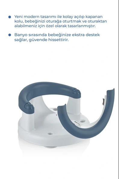 Babyjem Yandan Açılır Banyo ve Mama Oturağı İndigo Mavi - Resim 2