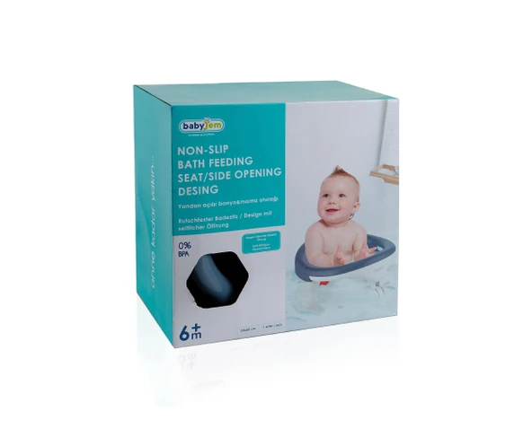 Babyjem Yandan Açılır Banyo Mama Oturağı İndigo Mavi - 6