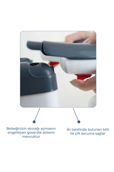 Babyjem Yandan Açılır Banyo ve Mama Oturağı İndigo Mavi - Resim 5