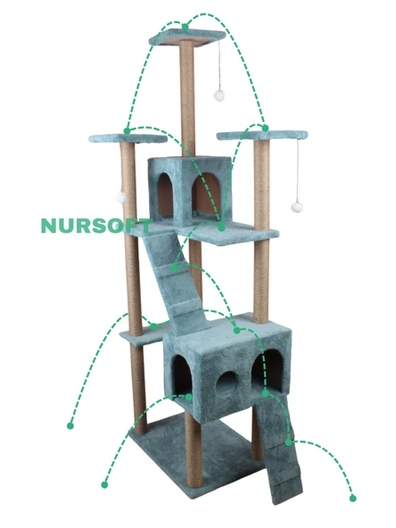 Cat City Rezidans Kedi Tırmalama ve Oyun Evi Çok Fonksiyonlu - Resim 3