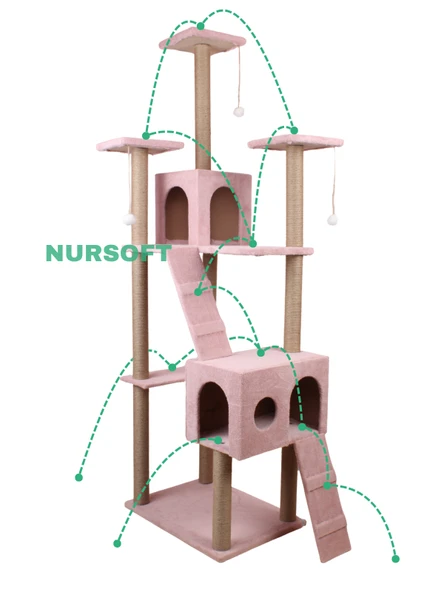 Cat City Rezidans Kedi Tırmalama ve Oyun Evi Çok Fonksiyonlu - Resim 3