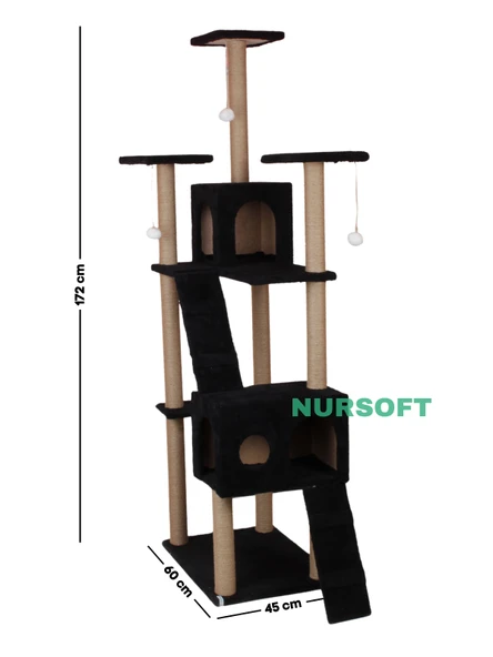 Cat City Rezidans Kedi Tırmalama ve Oyun Evi Çok Fonksiyonlu - 4