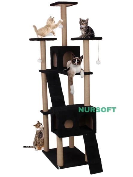 Cat City Rezidans Kedi Tırmalama ve Oyun Evi Çok Fonksiyonlu - 1