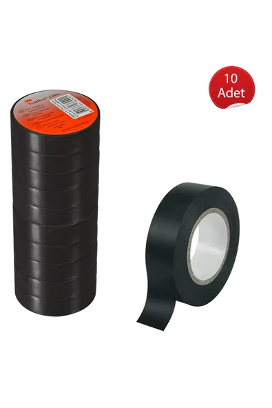 Elektrik İzola Bant 10 Adet Bant Elektrikçi Bantı İzole 1 Paket 20x10 Metre