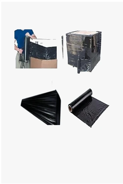 Streç Film 25 cm 23 Mikron 250 Metre Siyah Streç 10 Adet - 4