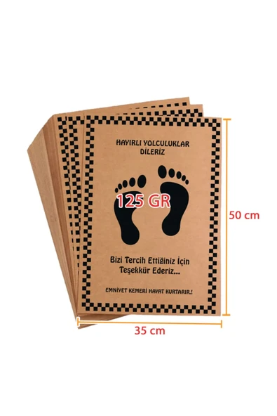 Kraft Araç Araba Oto Paspas Kağıdı Baskılı 750 Adet 35x50 Cm - 2