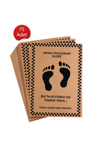 Kraft Araç Araba Oto Paspas Kağıdı Baskılı 75 Adet 35x50 Cm