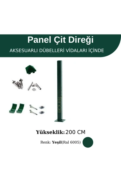 200 Cm Profil Direk - Çim Çit Direği Panel Çit Direği