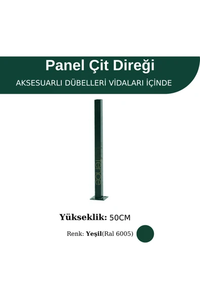 Profil Direk 50 Cm - Çim Çit Direği Panel Çit Direği - 2