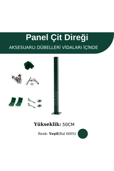Profil Direk 50 Cm - Çim Çit Direği Panel Çit Direği