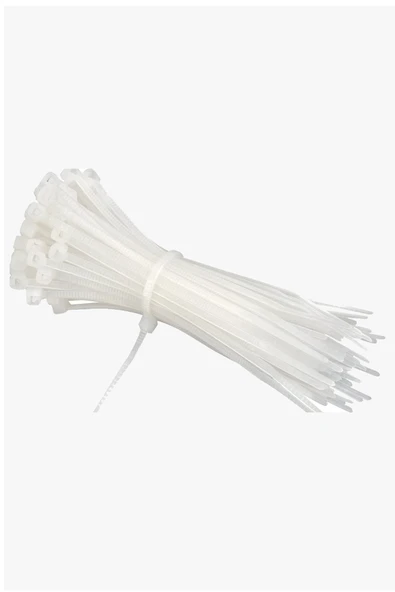 Plastik Kelepçe Cırt Kablo Bağı 2.5x200MM Beyaz 800 Adet - 2