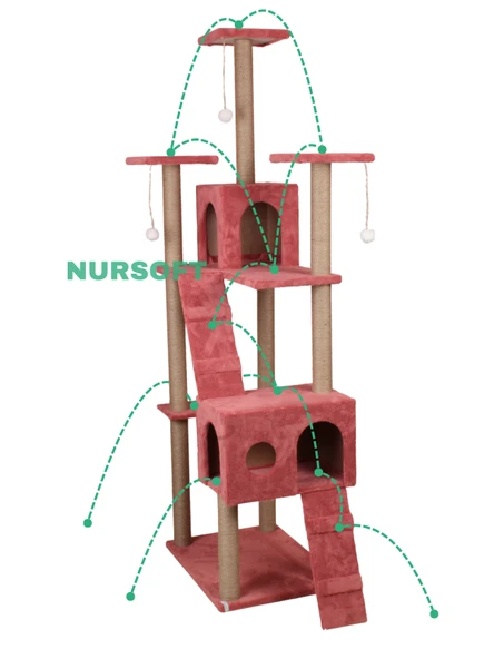 Cat City Rezidans Kedi Tırmalama ve Oyun Evi Çok Fonksiyonlu - Resim 3