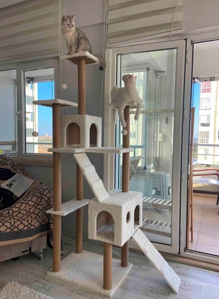Cat City Rezidans Kedi Tırmalama ve Oyun Evi Çok Fonksiyonlu - Resim 2