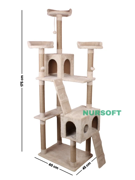 Cat City Yeni Rezidans 3 Stepli Tırmalama ve Eğlenceli Kedi Oyun Evi - Resim 4