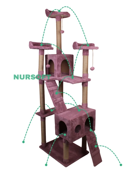 Cat City Yeni Rezidans 3 Stepli Tırmalama ve Eğlenceli Kedi Oyun Evi - Resim 3