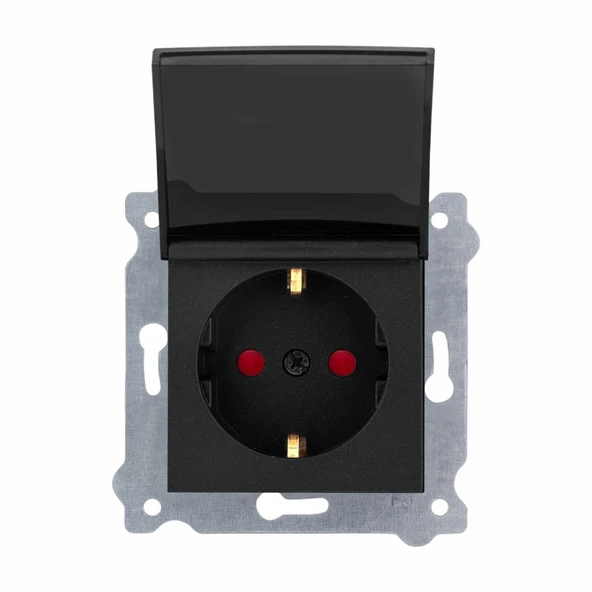 EXEN KAREL M.SİYAH ÇOCUK KOR.KAP. TOPRAKLI PRİZ (MKZ) ürün görseli 1