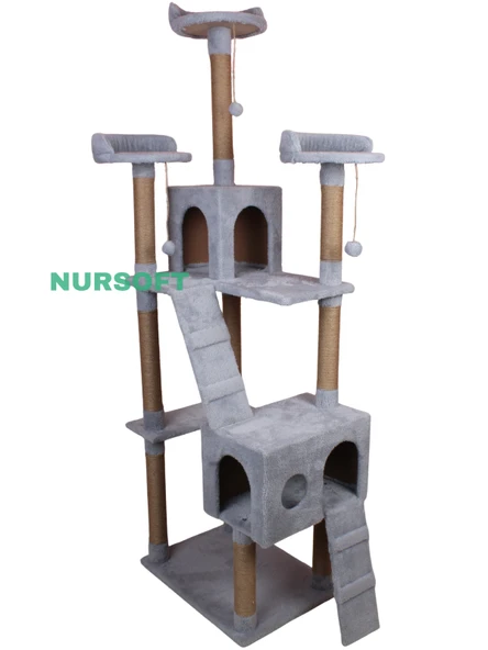 Cat City Yeni Rezidans 3 Stepli Tırmalama ve Eğlenceli Kedi Oyun Evi - Resim 2