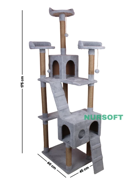 Cat City Yeni Rezidans 3 Stepli Tırmalama ve Eğlenceli Kedi Oyun Evi - Resim 4