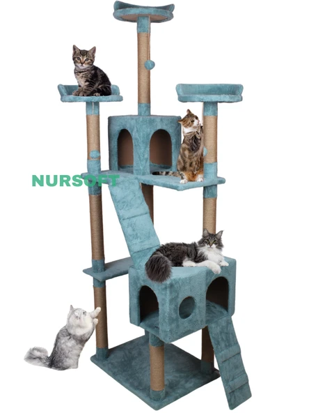 Cat City Yeni Rezidans 3 Stepli Tırmalama ve Eğlenceli Kedi Oyun Evi ürün görseli