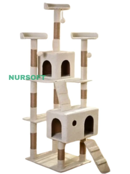 Cat City Yeni Rezidans 3 Stepli Tırmalama ve Eğlenceli Kedi Oyun Evi - Resim 2