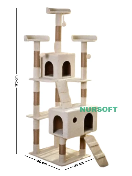 Cat City Yeni Rezidans 3 Stepli Tırmalama ve Eğlenceli Kedi Oyun Evi - Resim 4