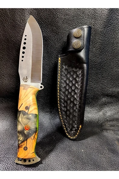 El Yapımı N690 Av Bıçağı, Taktik Bıçak, Deri Kılıflı Kamp Bıçağı (no:4) ürün görseli