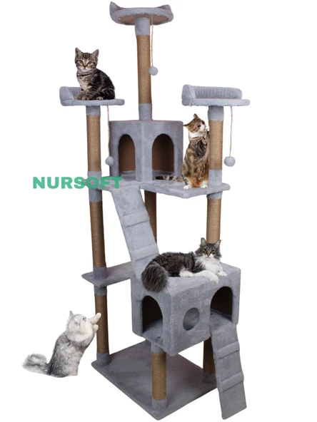 Cat City Yeni Rezidans 3 Stepli Tırmalama ve Eğlenceli Kedi Oyun Evi ürün görseli