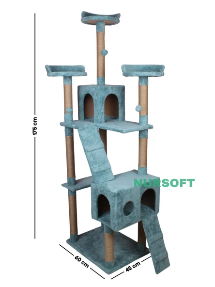 Cat City Yeni Rezidans 3 Stepli Tırmalama ve Eğlenceli Kedi Oyun Evi - Resim 4