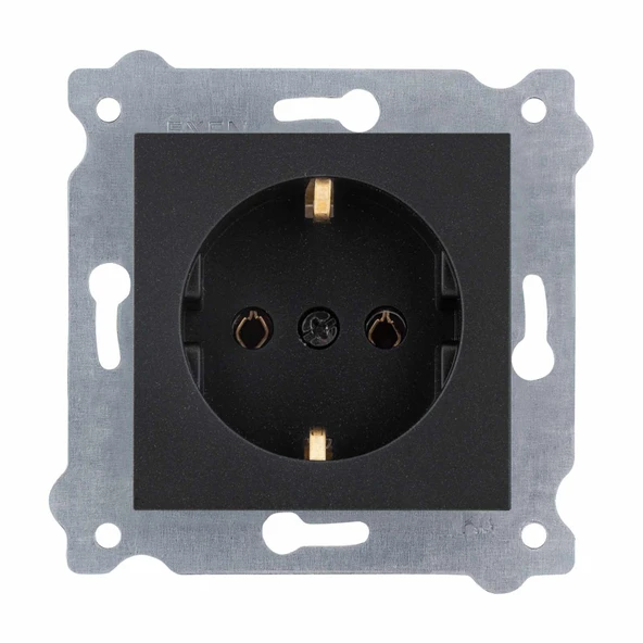 EXEN KAREL M.SİYAH TOPRAKLI PRİZ (MKZ) ürün görseli 1