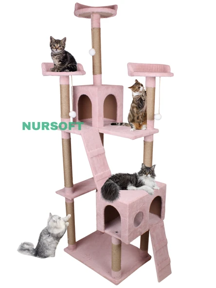 Cat City Yeni Rezidans 3 Stepli Tırmalama ve Eğlenceli Kedi Oyun Evi ürün görseli