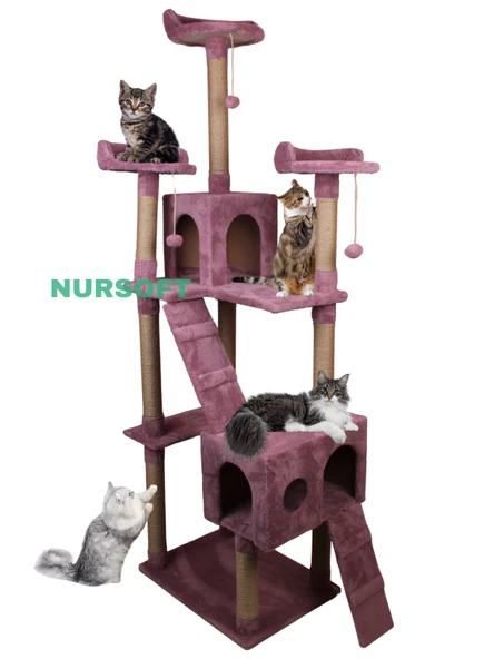 Cat City Yeni Rezidans 3 Stepli Tırmalama ve Eğlenceli Kedi Oyun Evi ürün görseli