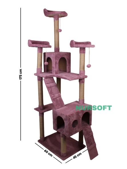 Cat City Yeni Rezidans 3 Stepli Tırmalama ve Eğlenceli Kedi Oyun Evi - Resim 4