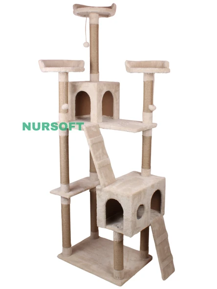 Cat City Yeni Rezidans 3 Stepli Tırmalama ve Eğlenceli Kedi Oyun Evi - Resim 2