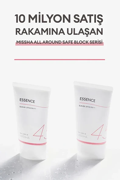 Missha Aydınlatıcı ve Nemlendirici Güneş Kremi All Around Safe Block Essence Sun EX SPF45/PA+++ 50ml - 3