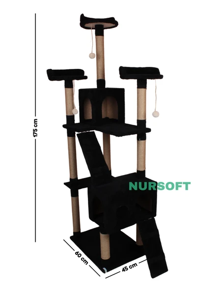 Cat City Yeni Rezidans 3 Stepli Tırmalama ve Eğlenceli Kedi Oyun Evi - Resim 4