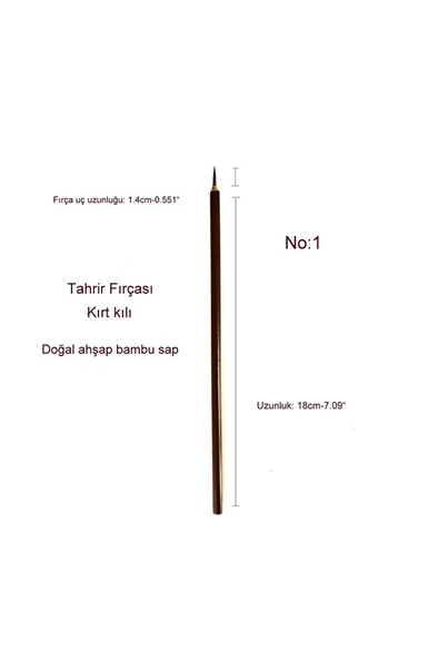 Tahrir fırçası kurt kılı No:1, çini, seramik, tezhip, minyatür, boyama, hobi işleri-1 adet ürün görseli