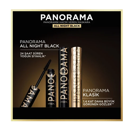 LOreal Paris Panorama Hacim Veren Maskara All Night Black Siyah - Resim 4