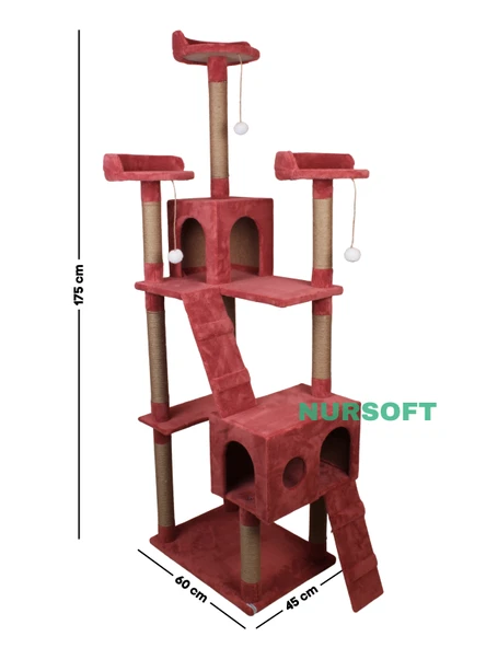 Cat City Yeni Rezidans 3 Stepli Tırmalama ve Eğlenceli Kedi Oyun Evi - Resim 4