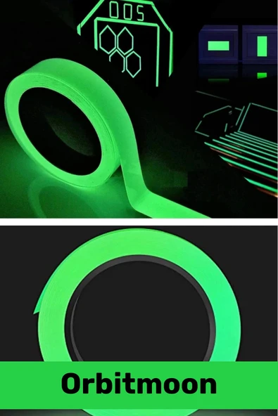 Premium Kendinden Yapışkanlı Fosforlu Karanlıkta Işık Veren Yeşil Şerit 4 Metre Reflektör Bant - Resim 5