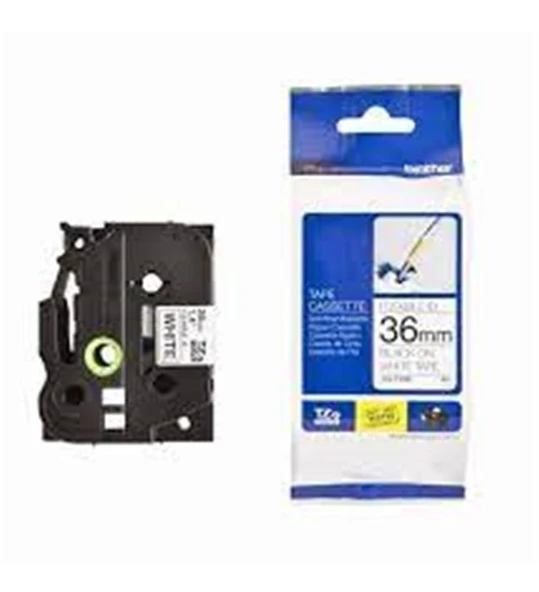 Brother TZE-FX261 36 mm Beyaz Üzerine Siyah Esnek Etiket 8 Metre ürün görseli